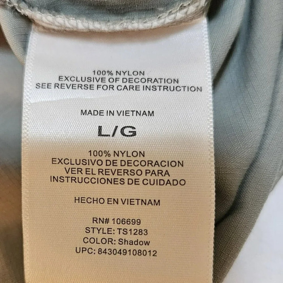 HABIT Men's Army Green Venter Mesh Short Sleeve L Shirt Zip Pockets Point Collar - Picture 10 of 11